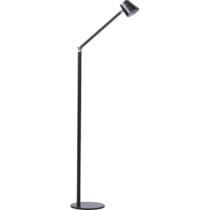 Freelight Trieste S4601Z matzwarte vloerlamp met vierkant naar rond kapje en driestappen dimmer