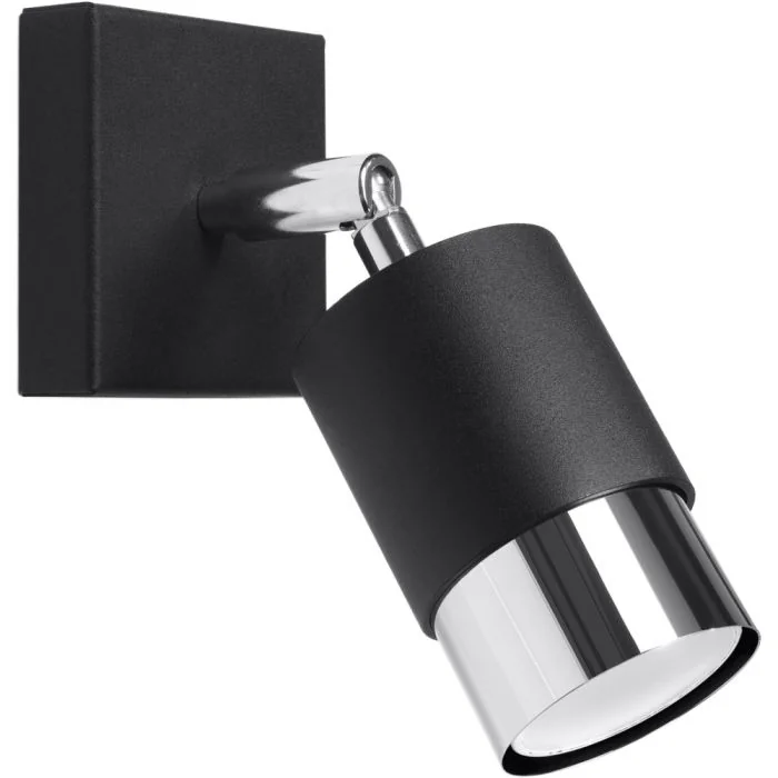 Sollux Nero SOL1064 mat zwarte spot met chroom