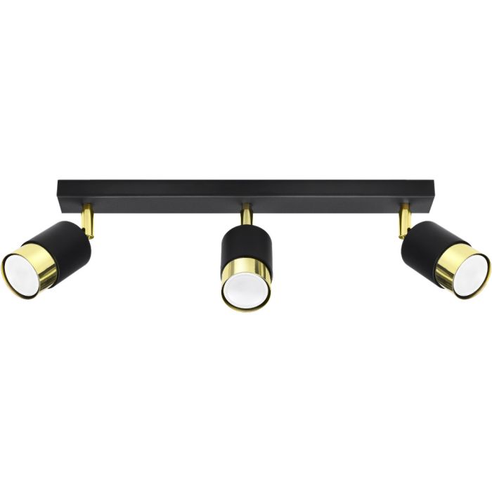 Sollux Nero SOL1071 mat zwarte spot met goud kleur