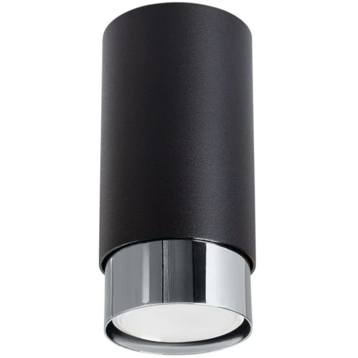 Sollux Nero SL.1408 zwarte plafondlamp met chromen rand
