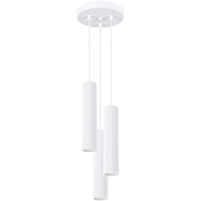 Sollux Karbon SL.1538 wit geribbelde hanglamp