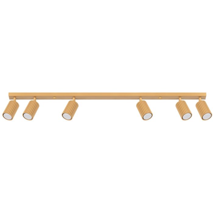 Sollux Karbon SL.1566 goudkleurig geribbelde zes spotbalk