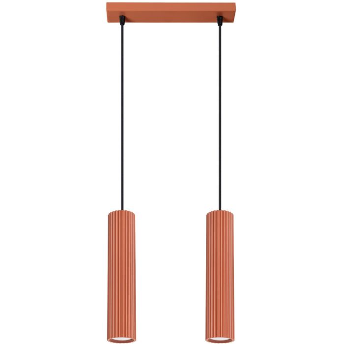 Sollux Karbon SL.1631 okerrode geribbelde hanglamp