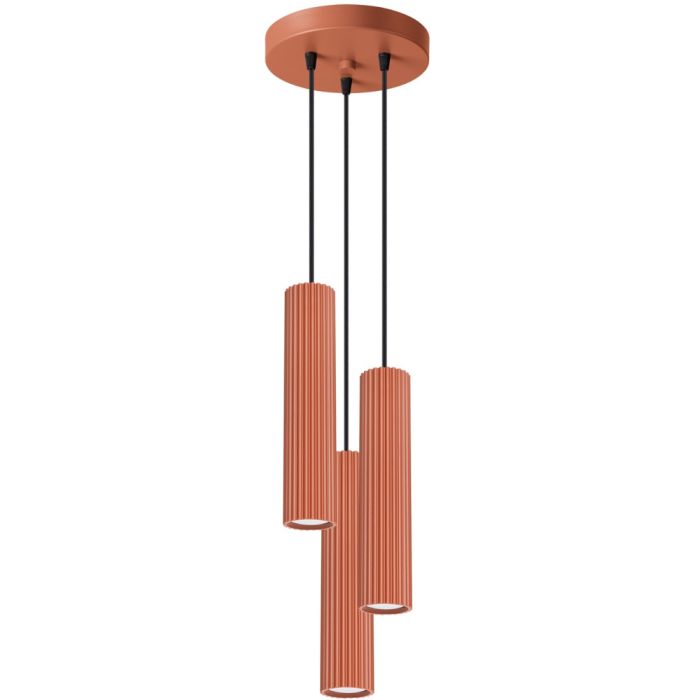 Sollux Karbon SL.1633 okerrode geribbelde hanglamp