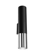 Sollux Lopez SL.0938 zwart met chromen wandlamp