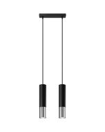 Sollux Lopez SL.0941 zwart met chromen hanglamp