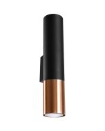 Sollux Lopez SL.0944 zwart met koperen wandlamp