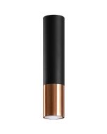 Sollux Lopez SL.945 zwart met koperen plafondlamp