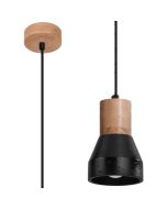 Sollux Qubic SL.0963 beton met houten hanglamp