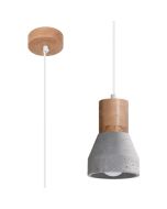 Sollux Qubic SL.0964 beton met houten hanglamp