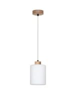 Britop Zefir 111860174 eikenhouten hanglamp met opaal glazen kap