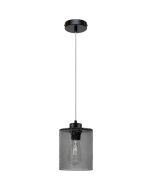 Britop Zefir 111870104 zwart hanglamp met zwart druppelglas