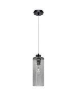 Britop Zefir 113870104 zwarte hanglamp met zwart druppelglas
