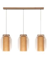 Britop Vaso 179110374 eiken hanglamp met jute en helder glas