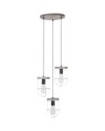 Britop Netuno 1871759357R zwart met zilver hanglamp met grijs grenen