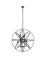 Searchlight Orbit 2478-8BK grote zwarte kroonluchter