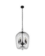 Searchlight Shower 30216-5BK zwarte kroonluchter met kristalglas
