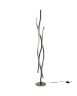 Trio Blaze 441210305 geborsteld aluminium gebogen vloerlamp