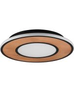 Trio Deacon 626610232 mat zwart met houten plafondlamp
