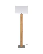 Britop Milano 660219187 eikenhouten vloerlamp met witte kap