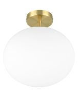 Trio Fomento 663100108 messing plafondlamp met wit glas