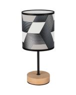 Britop Espacio 77748974 zwart witte tafellamp met eikenhout