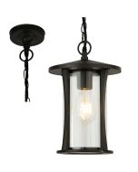 Searchlight Pagoda 8476BK mat zwarte buitenhanglamp