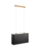 Britop Cadre 872030274 zwarte hanglamp van textiel en geolied eikenhout