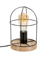 Britop Netuno 88459174 zwarte tafellamp met eikenhout