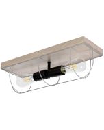 Britop Netuno 92073257 zwart met zilver plafondlamp met grijs grenen
