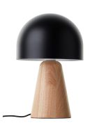 Brilliant Nalam 94702/76 zwart metalen tafellamp met houten voet