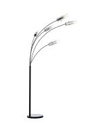 Brilliant Glasini 99208/06 zwart met rookglazen vloerlamp