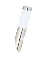 Brilliant Chorus 43697/82 Cilindervormige RVS buiten wandlamp met bewegingsmelder en wit kunststof kap