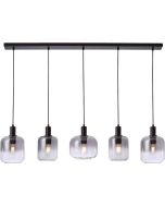 Freelight Vario H2635SK zwarte hanglamp met rookglas