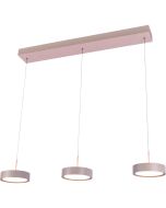 Freelight Alieno H3403C creme kleurige langwerpige hanglamp met drie schijfvormige pendels