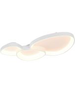 Freelight Organico PL3040W witte plafonnière van twee driehoekige gevormde delen met ronde hoeken