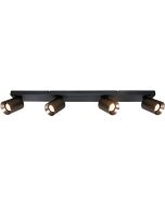 Freelight Strano PL3602GM ronde zwarte plafondplaat met twee gunmetal kleurige spot voor GU10
