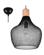 Trio Valeria R31281932 zwarte hanglamp met hout