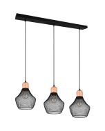 Trio Valeria R31283032 zwarte hanglamp met hout