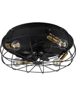 Reality Trondheim R61095032 zwart met messingkleurige plafondventilator