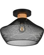 Trio Valeria R61281032 zwarte plafondlamp met hout