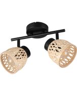 Casalum Laurent R86092032 zwarte spot met gevlochten bamboe kapjes