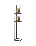 Freelight Dentro S4122GD zwarte vloerlamp met goud glas