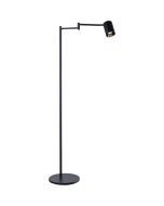 Freelight Picchio S8511Z zwarte vloerlamp met spot aan een zwenkarm als leeslamp