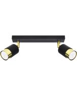 Sollux Nero SOL1070 mat zwarte spot met goud kleur