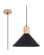 Sollux Jaga SL.1320 zwarte hanglamp met hout