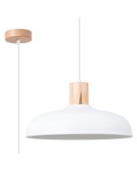 Sollux Indy SL.1323 witte hanglamp met hout