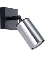Sollux Winx SL.1366 chromen spotje met zwarte wandplaat