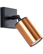 Sollux WInx SL.1374 koperen spot met zwarte wandplaat