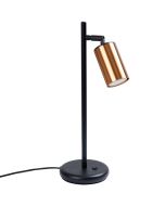 Sollux Winx SL.1381 zwarte tafellamp met koperen spot